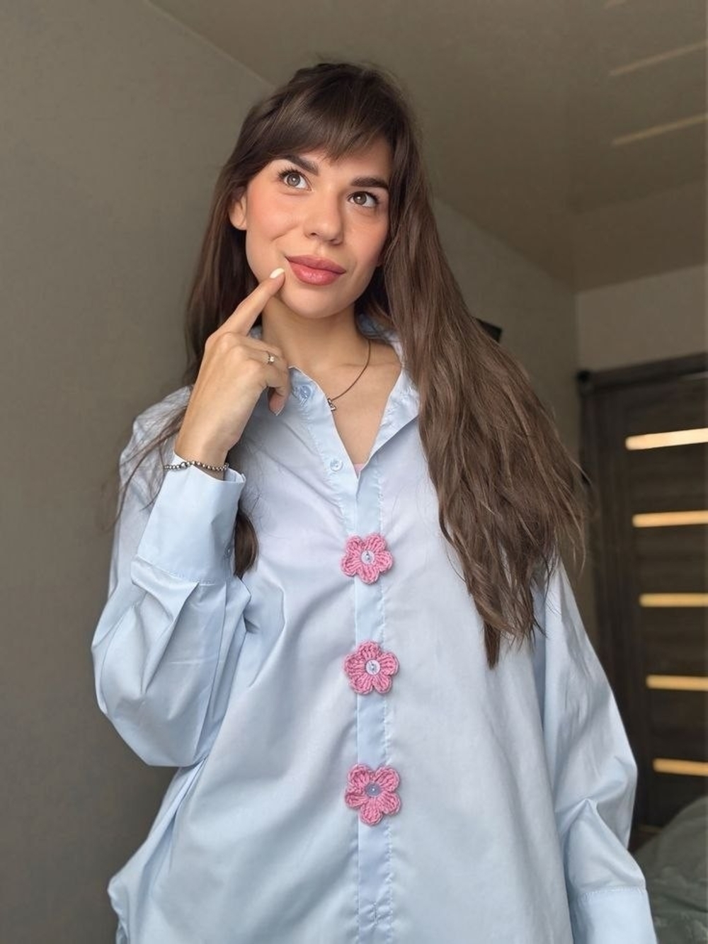 Handmade Pink Floral Broach